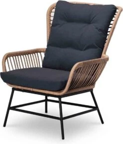 BUITEN Living Dex Wicker Loungestoel Tuin Incl. Wicker Voetenbank | Wicker + Aluminium | Bamboe Antraciet -Tuin Verkoop 1025x1200 1