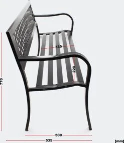 Tuinbank - Marijke -Tuinbankje - Tuinbank Metaal - Tuinbank Hout - Weersbestendig - 126 X 53 X 77 Cm -Tuin Verkoop 1045x1200