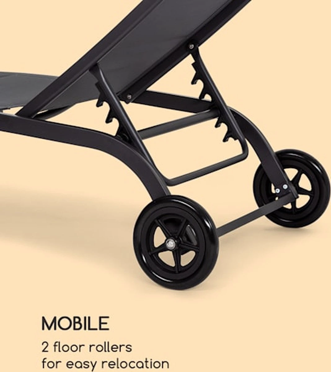 Blumfeldt Limala Tuinstoel - Ligstoel - Relaxstoel - Rugleuning In 6 Standen Verstelbaar - 2 Vielen - Draagkracht: Max. 150 Kg 4 Blumfeldt Limala Tuinstoel - Ligstoel - Relaxstoel - Rugleuning In 6 Standen Verstelbaar - 2 Vielen - Draagkracht: Max. 150 Kg - Afbeelding 2