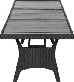 Casaria Polyrattan Tuintafel - WPC Tafelblad 190x90x74 Cm – Zwart -Tuin Verkoop 1074x1200 1