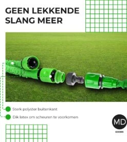 Uitrekbare Tuinslang Tot 15 Meter Van MD-goods ® - Tuinsproeier - Tuin Besproeien - Waterslang - Sproeikop - Groen - Flexibel Elastisch -Tuin Verkoop 1074x1200 2