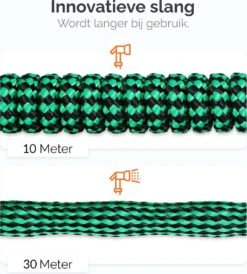 Goliving Tuinslang Flexibel - 30 Meter - Uitrekbare Tuinslang Sproeier - Tuinsproeier - Zwart - Acht Standen - Met Opbergtas -Tuin Verkoop 1082x1200