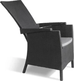 Allibert Vermont Verstelbare Tuinstoel - 64x68x107cm - Grafiet -Tuin Verkoop 1095x1200