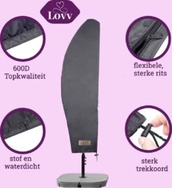 Parasolhoes Voor Zweefparasol–Waterdicht-met Rits En Stok-Superieure Kwaliteit-280cm X 81cm -Tuin Verkoop 1102x1200