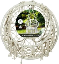 Macramé Hangstoel Beige - Beige Hangstoel - Hangstoel Touw - Hangstoel - Tot 110KG - Eenpersoons Hangstoel - Hang Stoel 1 Persoon - Hangstoel Voor Binnen - Hangstoel Zonder Standaard - Hangstoel Buiten -Tuin Verkoop 1108x1200
