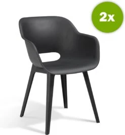 Allibert Akola Tuinstoelen - 2 Stuks -56,5x55x80cm - Donkergrijs -Tuin Verkoop 1115x1200 2