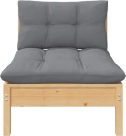 VidaXL 3-delige Loungeset Met Grijze Kussens Massief Grenenhout -Tuin Verkoop 1118x1200 2