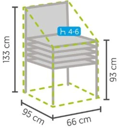 Weersbestendige Beschermhoes Stoel (4 Tot 6 Stapelstoelen) | 66 X 95 X 133/93 Cm (L) | Premium | Waterproof | TÜV Rheinland Gecertificeerd | Hoes Voor Tuin | Waterdicht | Solution Dyed (verkleuring Onmogelijk) | Grijs / Antraciet -Tuin Verkoop 1119x1200