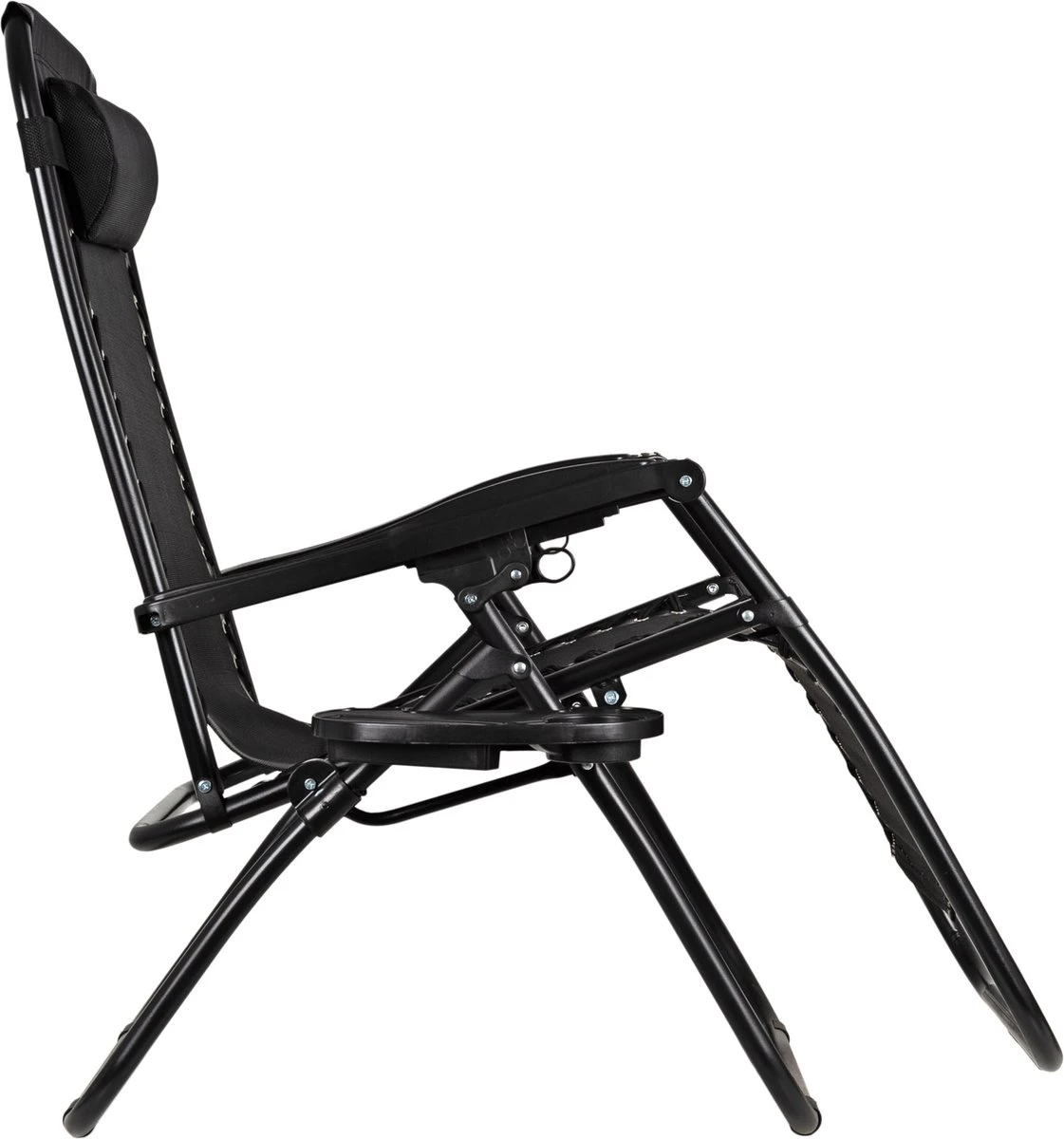 Luxe Ligstoel Met Hoofdsteun & Voetsteun - Verstelbare Rugleuning - Zonnebed Relaxstoel Voor Tuin/Terras/Strand/Balkon/Zwembad/Camping - Inklapbaar - Weerbestendig - Zwart 4 Luxe Ligstoel Met Hoofdsteun & Voetsteun - Verstelbare Rugleuning - Zonnebed Relaxstoel Voor Tuin/Terras/Strand/Balkon/Zwembad/Camping - Inklapbaar - Weerbestendig - Zwart - Afbeelding 2