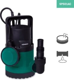 VONROC Dompelpomp/Waterpomp 300W - 6500l/h - Voor Schoon En Licht Vervuild Water - Met Vlotter -Tuin Verkoop 1123x1200 2