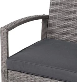 Casaria Polyrattan Loungeset – 2 Stoelen 1 Bank 1 Tafel - Antraciet -Tuin Verkoop 1126x1200