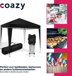 Coazy Waterdichte Partytent 3x3 Meter Opvouwbaar - Paviljoen - Easy Up - Pop-up Tent Met Haringen, Touw En Anti Slip Poten - Waterdicht - Partytenten Weerbestendig -Tuin Verkoop 1132x1200 2