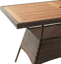 Teamson Home 5-Delig Diningset - Tuinset - Tuinmeubelen - Tafel En 4 Stoelen - Voor Maximaal 4 Personen - Massief Houten Tafelblad - Bruin - 244 X 132 X 84 (cm) -Tuin Verkoop 1145x1200