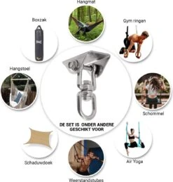 Ophangsysteem - Plafondhaak RVS - Ophanghaak TRX - Hangstoel Buiten - Hangstoel Binnen – Schommelstoel - Schommel - Bokszakken - RVS - 300kg 13 Ophangsysteem - Plafondhaak RVS - Ophanghaak TRX - Hangstoel Buiten - Hangstoel Binnen – Schommelstoel - Schommel - Bokszakken - RVS - 300kg -Tuin Verkoop 1146x1200