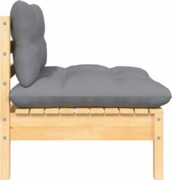 VidaXL 3-delige Loungeset Met Grijze Kussens Massief Grenenhout -Tuin Verkoop 1150x1200 1