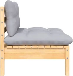 VidaXL 3-delige Loungeset Met Grijze Kussens Massief Grenenhout -Tuin Verkoop 1150x1200