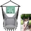 Vita5 XXL Hangstoel | Binnen&Buiten Hangnest | Incl. 2 Kussens En Boekenvak | Volwassenen&Kinderen | Hangmatstoel Tot 225kg | Grijs -Tuin Verkoop 1153x1200