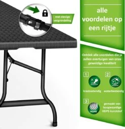 Sens Design Tuintafel Kunststof - Campingtafel Inklapbaar - Rotan-Look -Tuin Verkoop 1165x1200 2
