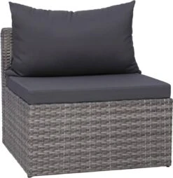 VidaXL 3-delige Loungeset Met Kussens Poly Rattan Grijs -Tuin Verkoop 1165x1200