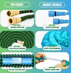 MD-Goods ® Super Sterk Uitrekbare Tuinslang Tot 30 Meter + GRATIS Tas En Koppelstuk - Tuinsproeier - Tuin Besproeien - Waterslang - Sproeikop - Groen - Flexibel Elastisch -Tuin Verkoop 1169x1200 3