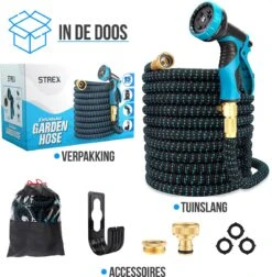 Strex Flexibele Tuinslang 15M Met Sproeikop - Uitrekbaar - Incl. Koppelingen, Ophanghaak & Opbergzak -Tuin Verkoop 1176x1200 4