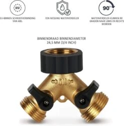 Y Stuk Kraan - Kraan Splitter - Waterverdeler - Buitenkraan - Waterverdeler 2 Weg – Messing - Afzonderlijk Af Te Sluiten -Tuin Verkoop 1177x1200 6