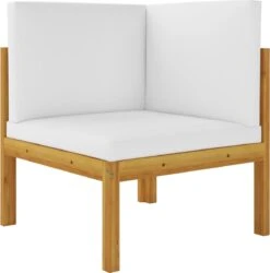 Decoways - 5-delige Loungeset Met Kussens Massief Acaciahout Crèmekleurig -Tuin Verkoop 1184x1200