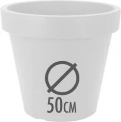 Kunststof Bloempot Wit Ø50 Cm - Hoogte 42 Cm -Tuin Verkoop 1189x1200 1
