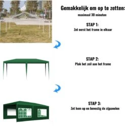 Merkloos Partytent - Paviljoen Opvouwbaar - Easy Up Tuintent Met Zijpanelen - Groen/ 6m X 3m/ 120g/m² -Tuin Verkoop 1197x1200 2