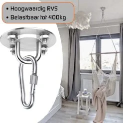 Plafondhaak – Voor Beton En Hout - Hangstoel – Hangmat – Bokszak – RVS – Binnen En Buiten – Ophangsysteem – Ophanghaak – 400KG -Tuin Verkoop 1199x1200 1