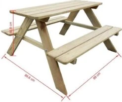 MaxxGarden Kinder Picknicktafel - 90x79x50cm - Hout -Tuin Verkoop 1200x1004 1