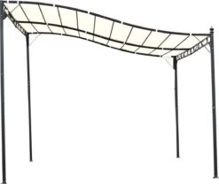 Outsunny Pergola Partytent Paviljoen Overkapping Tent Metaal Crème 297x297 Cm 84C-038 -Tuin Verkoop 1200x1009