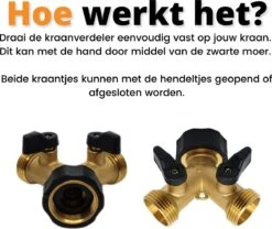 Horvitus Waterverdeler 2 Weg - Y Stuk Kraan Splitter - Voor Europese Kranen - Messing -Tuin Verkoop 1200x1009 6
