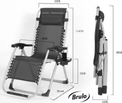 Brulo - Ligstoel Tuin - Ligstoelen - Strandstoel Opvouwbaar - Tuinstoel - Incl Tafel En Hoofdkussen -Tuin Verkoop 1200x1012 1