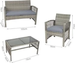 Merkloos Tuin Loungeset Grijs / Bruin - Lounge Set Tuin - Relax Bank - Lounge Bank Tuin - Tuinbank - Loungebank - Tuinset/ Loungebank - Tuinset - Tuinstoel - Loungeset - Rattan Tuinmeubilair - Poly Rotan Tuinmeubelen - Grijs / Bruin -Tuin Verkoop 1200x1018 2