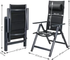 Casaria Tuinstoel Aluminium - 2 Stuks Inklapbaar - Antraciet -Tuin Verkoop 1200x1026 1