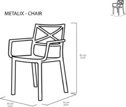 Keter Metalix Tuinstoelen - 4 Stuks - 53,3x60,2x81,3 Cm - Zwart -Tuin Verkoop 1200x1027 3