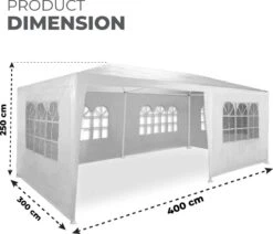 MaxxGarden Partytent - Paviljoen - 300 X 600 X 250 Cm - Met Zijwanden - Waterdicht Pro - 32mm Buizen – Wit 12 MaxxGarden Partytent - Paviljoen - 300 X 600 X 250 Cm - Met Zijwanden - Waterdicht Pro - 32mm Buizen – Wit -Tuin Verkoop 1200x1030 1