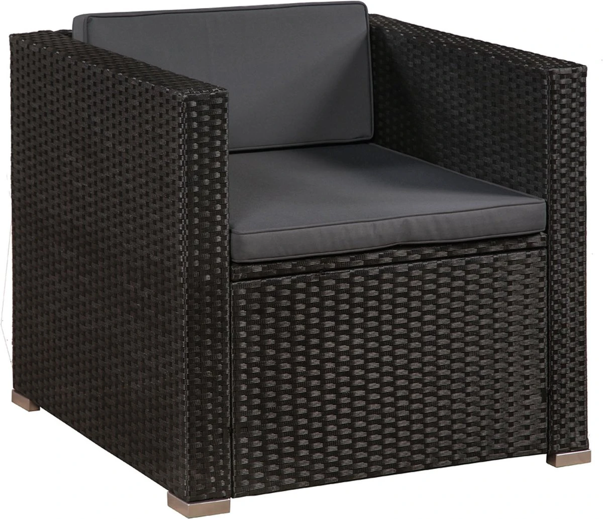 Polyrotan Loungeset Punta Cana L - Zwart 5 Polyrotan Loungeset Punta Cana L - Zwart - Afbeelding 3