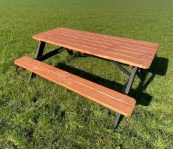 Goedkopepicknicktafels.nl | Zwart Bruine XL Picknicktafel Bruno | Tuintafel 6 Persoons | Bruin Zwart Gespoten Gedroogd Grenen Hout! -Tuin Verkoop 1200x1035