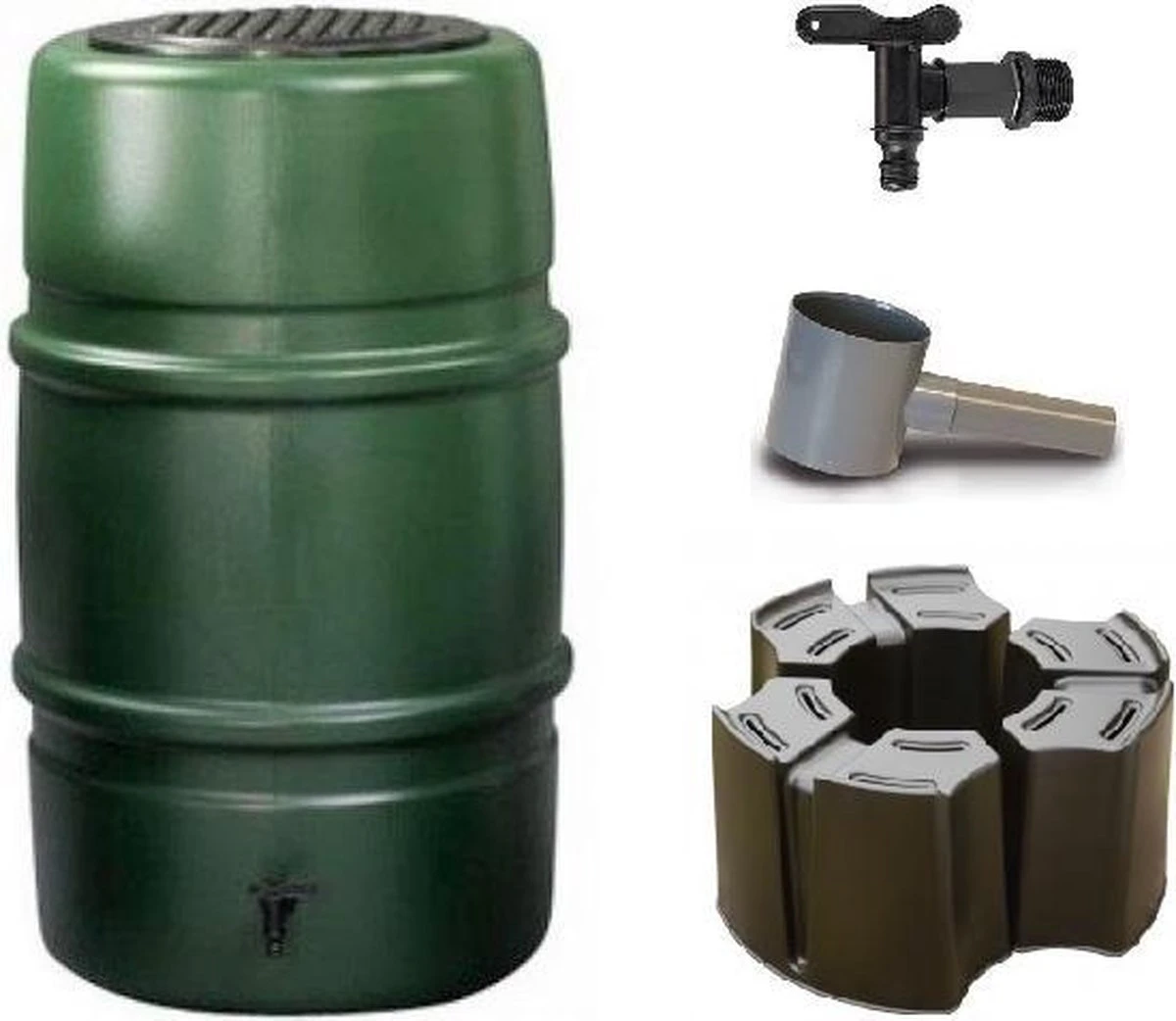 Regenton Voordeelset | Harcostar 227liter Groen + Standaard + Vulautomaat. 3 Regenton Voordeelset | Harcostar 227liter Groen + Standaard + Vulautomaat.