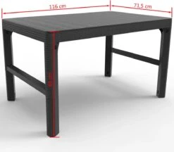Allibert Lyon Tuintafel - 116x71,5x66/40 Cm - Grafiet -Tuin Verkoop 1200x1050 1