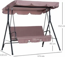 Outsunny Hollywoodschommel 3-zits Tuinschommel Schommelbank Met Dak 3 Kleuren 84A-054 -Tuin Verkoop 1200x1055 1
