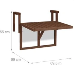 Relaxdays Balkontafel Inklapbaar - Klaptafel Balkon - Tafel Reling - Hangtafel Hout -Tuin Verkoop 1200x1060 1