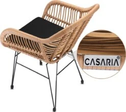 Casaria Tuinset Bali 3 Delig – 1 Tafel/2 Stoelen – Naturel Zwart -Tuin Verkoop 1200x1065