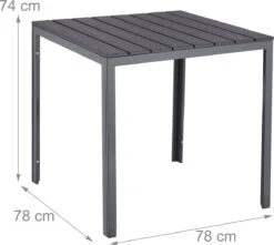Relaxdays Tuintafel Vierkant - Grijze Buitentafel - Eettafel Tuin - Moderne Balkontafel -Tuin Verkoop 1200x1076