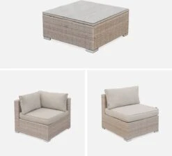 Alice's Garden Loungeset Napoli - 5 Plaatsen - Wicker - 6 Elementen - Beige/Beige -Tuin Verkoop 1200x1088 1
