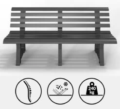 Casaria Tuinbank Orchidea – Kunststof/240kg Belastbaar – Antraciet -Tuin Verkoop 1200x1089 1