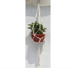 Merkloos Plantenhanger Macramé - Luxe Gevlochten Touw Katoen - 1 Stuk - Plantenpot Ophangen - Planthanger -Tuin Verkoop 1200x1095 4