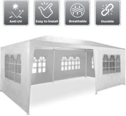 MaxxGarden Partytent - Paviljoen - 300 X 600 X 250 Cm - Met Zijwanden - Waterdicht Pro - 32mm Buizen – Wit 14 MaxxGarden Partytent - Paviljoen - 300 X 600 X 250 Cm - Met Zijwanden - Waterdicht Pro - 32mm Buizen – Wit -Tuin Verkoop 1200x1108 1